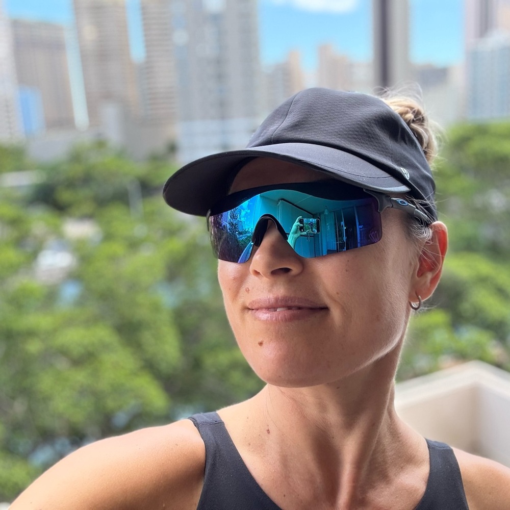 Oakley Prizm EVZero 38 mm shield with Reflective Blue Sunglasses sport